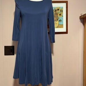 She & sky blue dress w/lace up back Medium